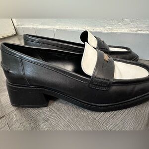 Vince Camuto Black and White Slip-On Loafers